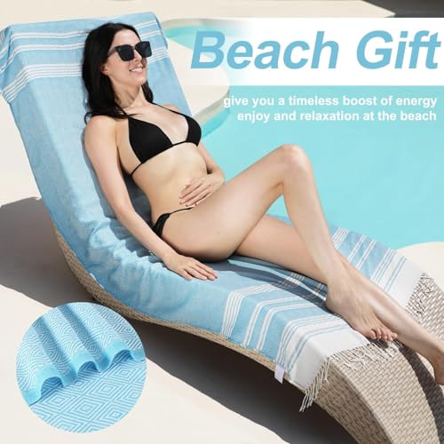 Genovega Oversized Turkish Beach Towels 74"x38" Thin Quick Dry Sand