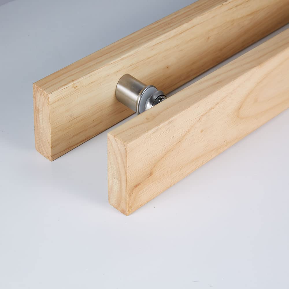 Rzeloyde Oak Wood Handle Glass Door Handle Set Customize Logo Free Long Door Handle Glass Door pulls,Front Door Handle,Closet Handle,Wood Handle (Length 16inches*Width 2inches, Wood Handle)…