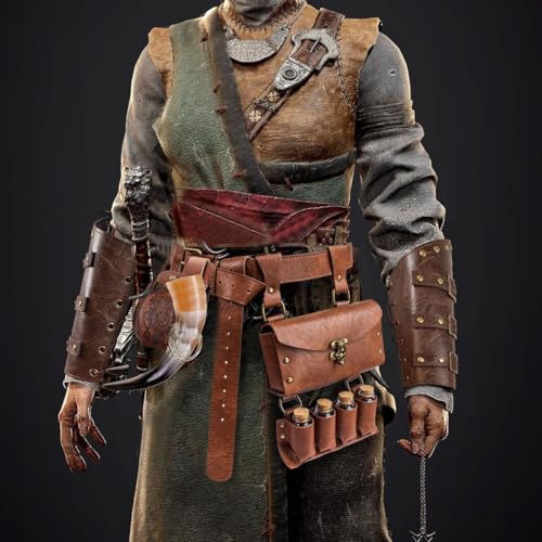 Renaissance Belt Pouch Purse Viking Bracer Hook Halloween Set Medieval Festival Costume Accessory Casual Fanny Pack Waist Bag