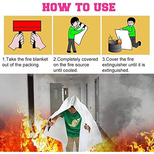 TONYKO Emergency Fire Blankets, Flame Retardant Protection and Heat Insulation Designed for Kitchen,Fireplace,Grill,Car,Camping