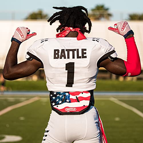 Battle Premium USA Football Back Plate - Youth & Adults with American Flag 2.0