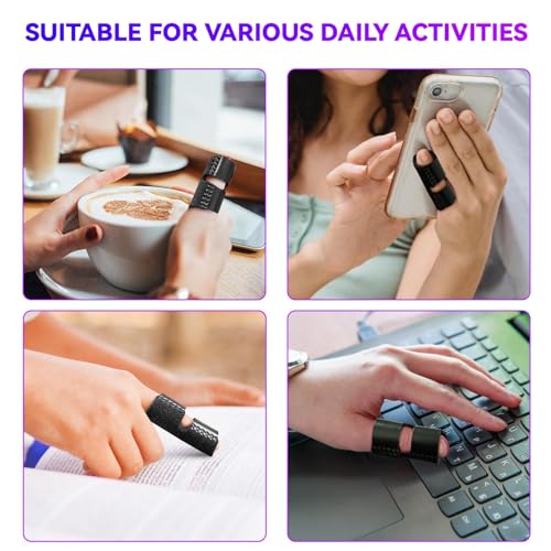 Adjustable Finger Splint for Trigger Finger & Arthritis Pain - 2 Pack Black