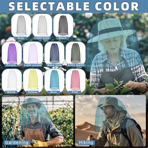 Oversized Mosquito Head Net - Blue, 42 x 25 Inches for Outdoor Use