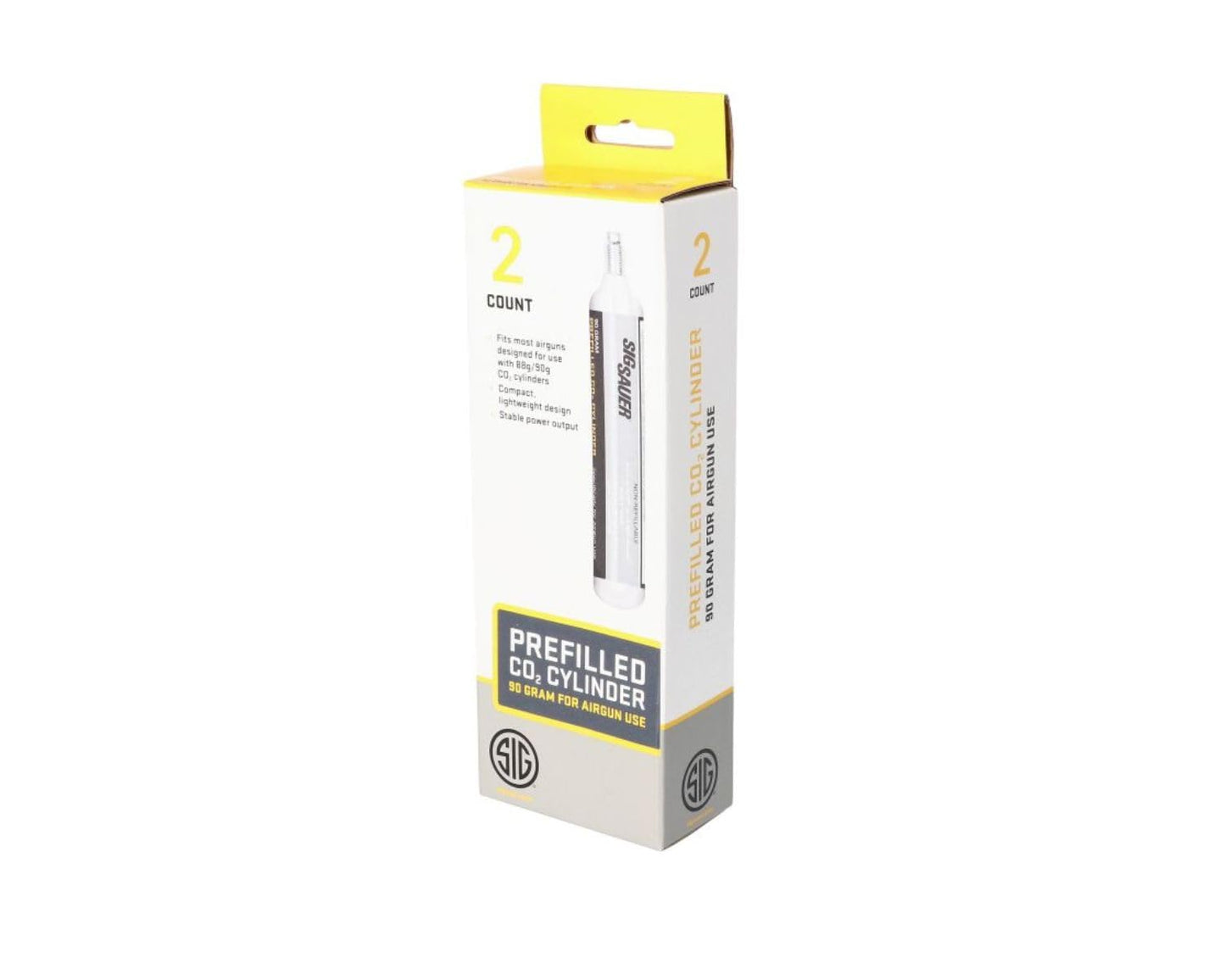 SIG SAUER Advanced Reliable Non-Refillable AC-90-2 Pellet Replacement CO2 90 Grams Airgun Cartridge, Pack of 2