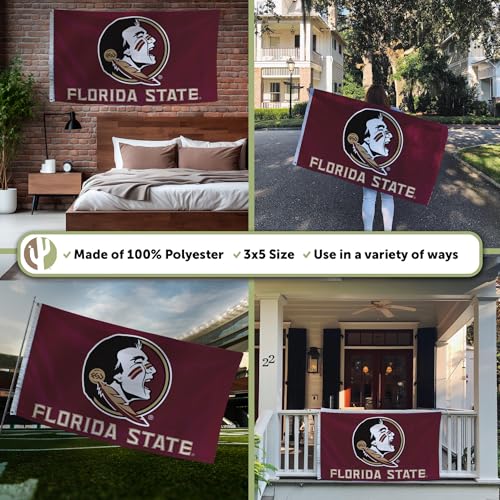 Red FSU Flag 3x5 Ft - Single-Sided Team Logo Banner