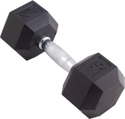 Body Sport Hex Dumbbell Weight - Rubber Encased for Strength Training | Home Gym Essential