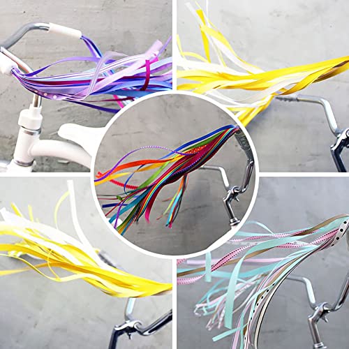 Bike Handlebar Streamers - 25cm Ribbon Tassels for Kids Bikes - Purple