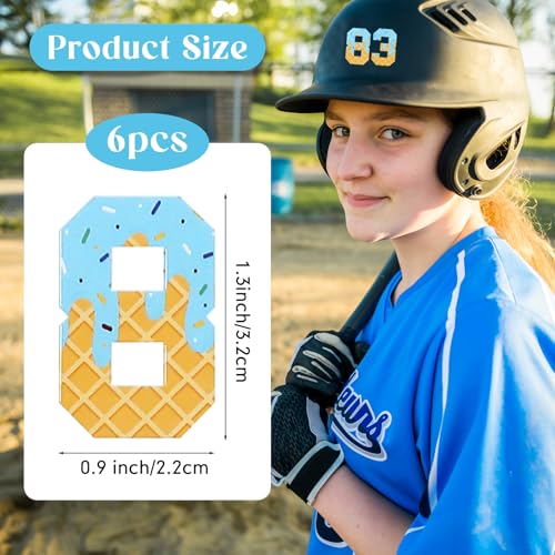 Blue Sports Helmet Number Stickers - 150 Self-Adhesive Ice Cream Drip