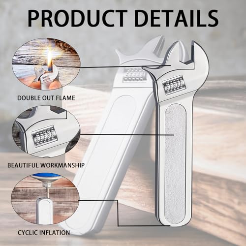 Refillable Butane Wrench Lighter with Adjustable Flame for Camping & Outdoor Use