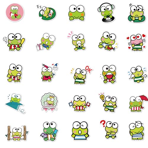 50PCS Keroppi Vinyl Stickers - Waterproof for Water Bottles & Laptops
