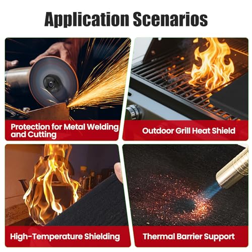 Fireproof Welding Blanket 12x12 Inch 1 Piece, 10mm Thick Heat Resistant Soldering Mat, UL and SGS Certified Insulation Pad for Plumbing, HVAC, Welding and Brazing