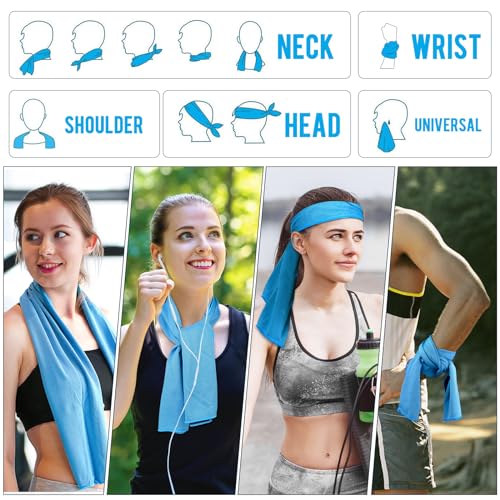 Cooling Towels for Neck & Face - 10 Pack Multicolor Microfiber