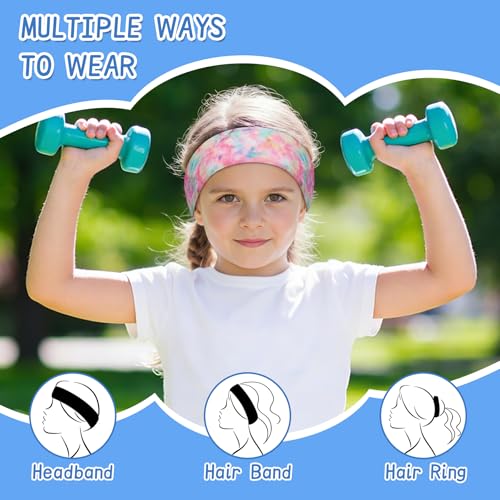 Kids Sports Headbands - Moisture Wicking Sweatbands, Multicolor