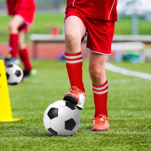 Kids Football Socks - 4 Pairs in Black, White, Blue, Red