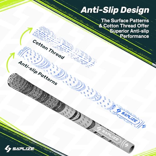 Cross Cord Golf Grips Set of 13 - Grey Mid-Size Complete Regrip Kit
