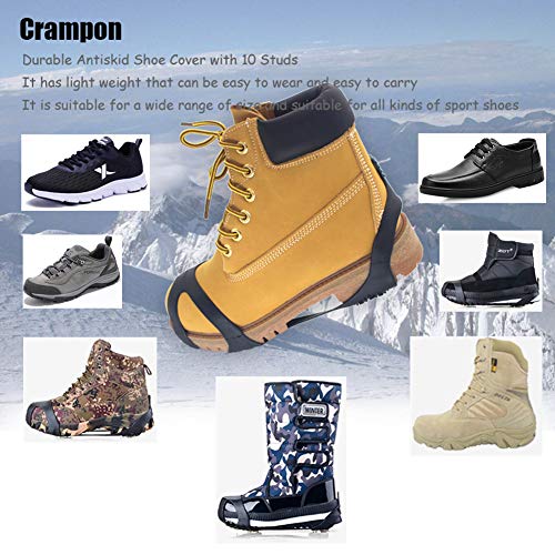 Ice Cleats for Shoes - Anti-Slip Traction Crampons with 10 Studs, Small Size