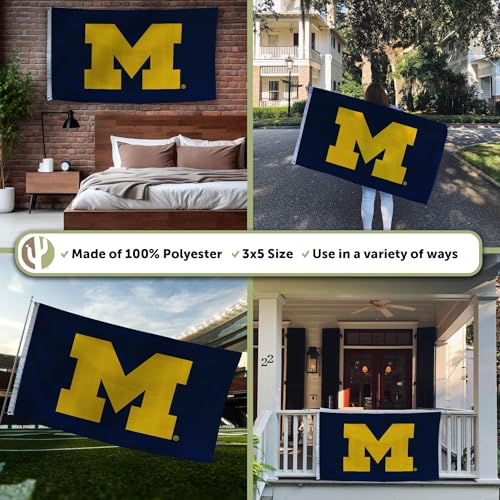 University of Michigan Wolverines 3x5 Ft Flag - Durable Outdoor Banner