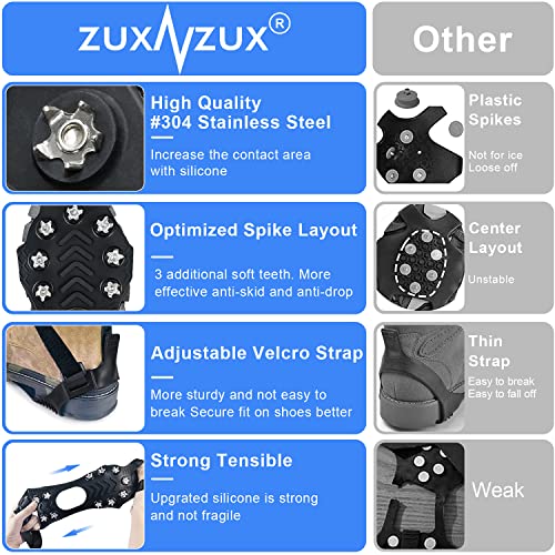 Large Crampons - Ice Cleats for Shoes & Boots, Traction Spikes