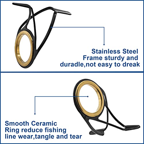 Fishing Rod Repair Kit - Gold & Black - 9 Pcs Double Legs