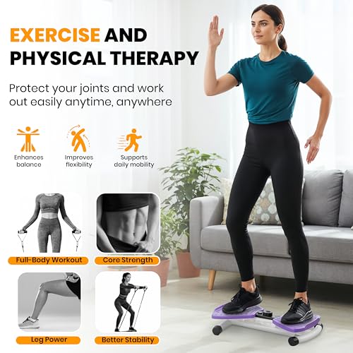 Adjustable Waist Twister Machine with Resistance Bands - Purple