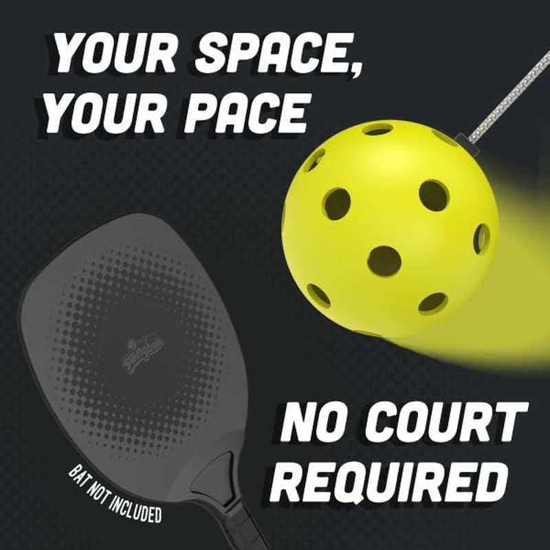 Swingball Solo Pickleball Trainer Set – Wall Mount Rebounder with Real Ball Tether – Indoor/Outdoor Practice Partner for All Skill Levels – Perfect Solo Training Aid - No Paddle Included, Ages 6+