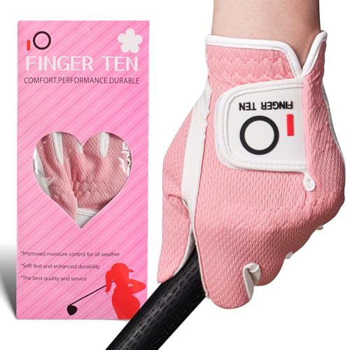 Womens Golf Glove - Left Hand, Pink, Small - All-Weather Grip