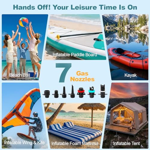 22 PSI Electric Paddle Board Pump - Rechargeable & Portable, Blue