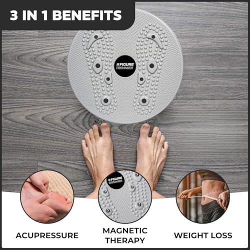 Waist Twisting Disc Exercise Board with Acupressure Nodes - Gray
