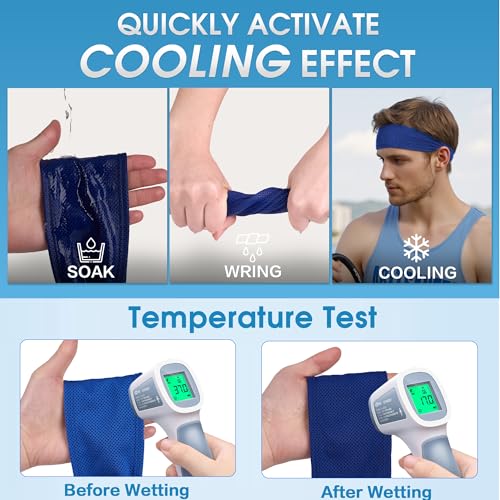 Sukeen Cooling Headbands for Men 6-Pack - Moisture-Wicking Sweatbands for Sports & Fitness, Black, Gray & Blue