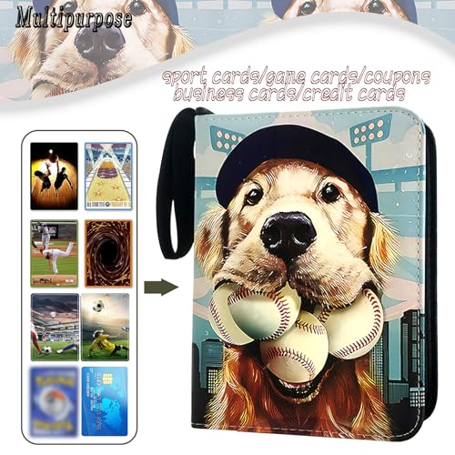 Baseball Card Binder - 400 Pockets, 3 Ring Zipper Album - Black
