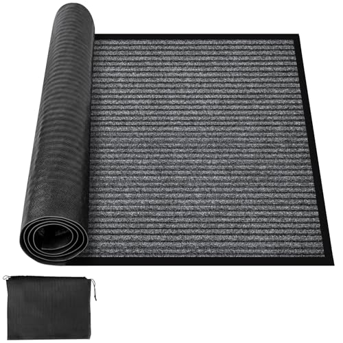 MYFAMIREA Commercial Floor Mat 2' x 3' Extra Large Front Door Industrial Rug Heavy Duty Brush Step Entrance Mat Weather Utility Rug with Non Slip Rubber Backing Low Profile for Entryway, Charcoal Grey