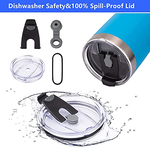 20 oz Spill-Proof Tumbler Lids - 2 Replacement Black Lids
