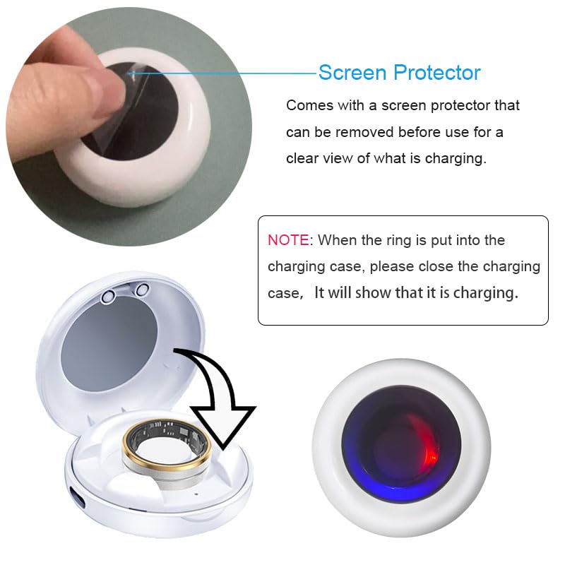 [1+1Pack] for Herz P1 Smart Ring Charger, Magnetic Charging Box&Cable Portable Charger Magnetic Charging Cable Port (Not Wireless Case!)