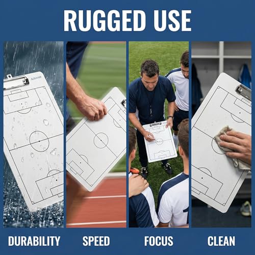 Soccer Clipboard for Coaches - Double-Sided Dry Erase Board