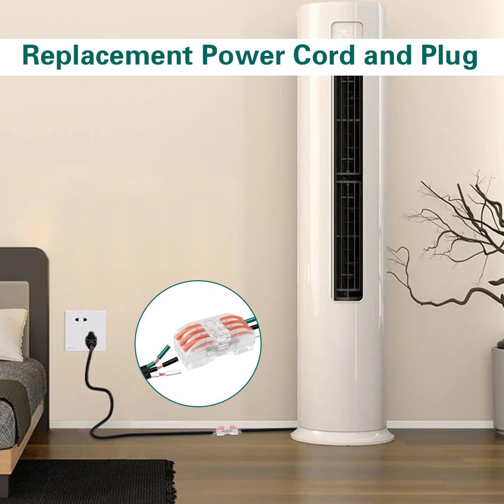 Asjeumt 6 ft 3 Prong Power Cord Replacement, 16 AWG Appliance Power Cord, 110V 120 Volt AC 16/3 Wire SJT 16 Gauge Plug Pigtail Cable, Repairing Replace Tool Dryer Dishwasher Electrical Cord - Black