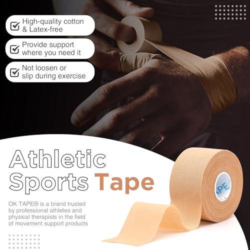 Athletic Tape - Rigid Sports Tape for Injuries, Easy Tear, 1.5" x 15yds
