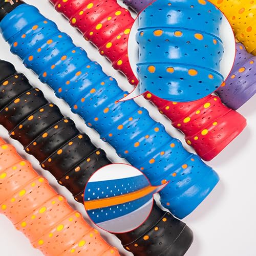 Anti-Slip Racket Overgrips - 6 Pack of Colorful Grip Tape