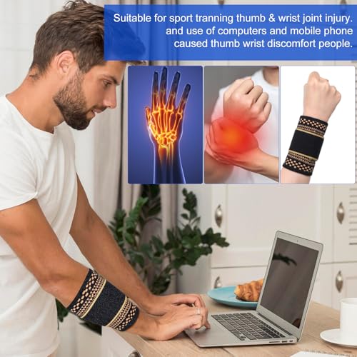 Copper Wrist Compression Sleeve - Medium Wrist Support for Sports