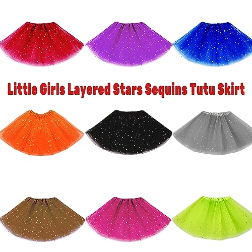 Little Girls Sequin Tutu Skirt - Princess Ballet Dress, Medium