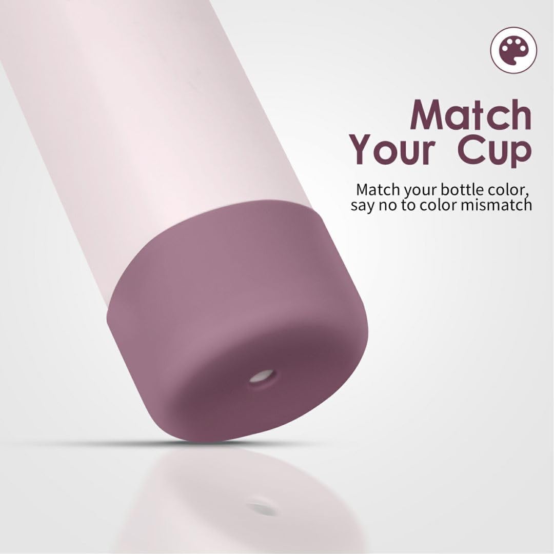 Owala Silicone Water Bottle Boot - Protective Anti-Scratch & Anti-Dent Sleeve Cover | Mauve, 24oz (2PCS)