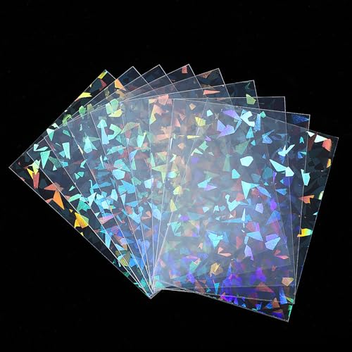 100 Pcs Holographic Trading Card Sleeves - Diamond-Shape 65x90mm