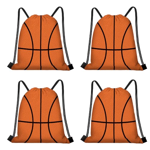 Basketball Gift Bags 16 Pack - Drawstring Sports Party Favor Bags for Basketball Fans