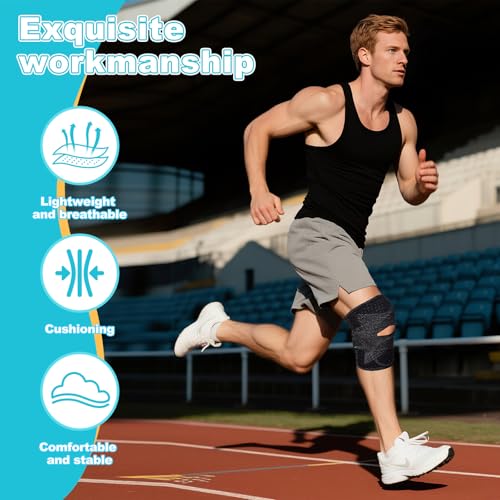Knee Support Brace with Patella Gel Pad & Side Stabilizers - Breathable - X-Large