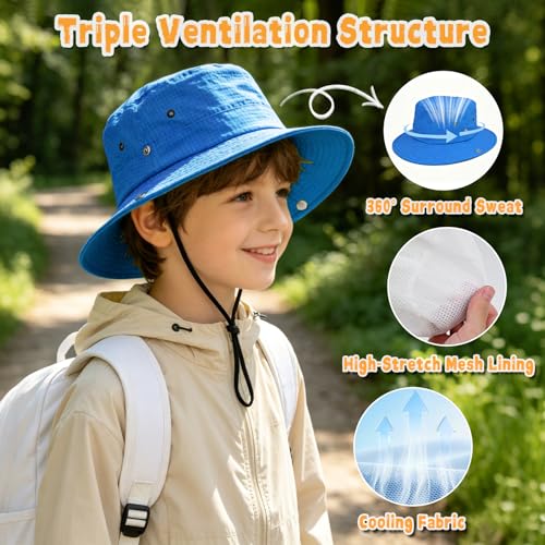 Kids Sun Hat UPF 50+ Foldable Bucket Hat - Royal Blue