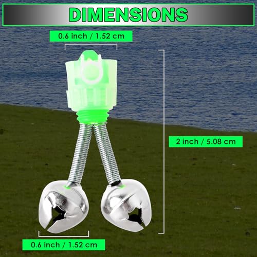 20PCS Fishing Rod Bells - Dual-Bell Bite Alerts for Night Fishing