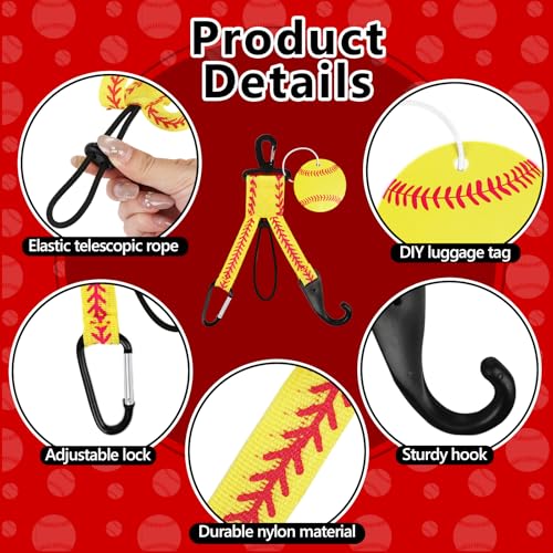 Yellow Softball Dugout Organizer Bag with Helmet Holder & Hooks - 1Pc