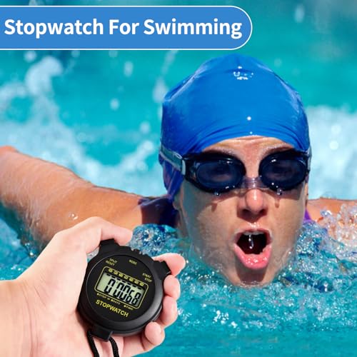 Digital Stopwatch Timer with Large Display - 2 Pack Black