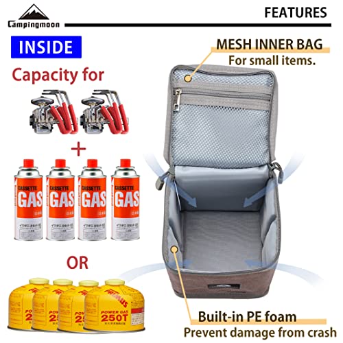 Camping Moon Lantern Storage Case T-8, T-9 11'' Height with Top Pocket - Suitable for Camping Lanterns