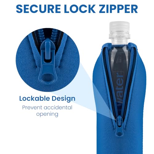 Linkidea Blue 2 Pack Neoprene Water Bottle Sleeve for 16.9/20 Fl Oz (Smartwater, Evian, Lifewtr) - Fits 7.7-9 in H