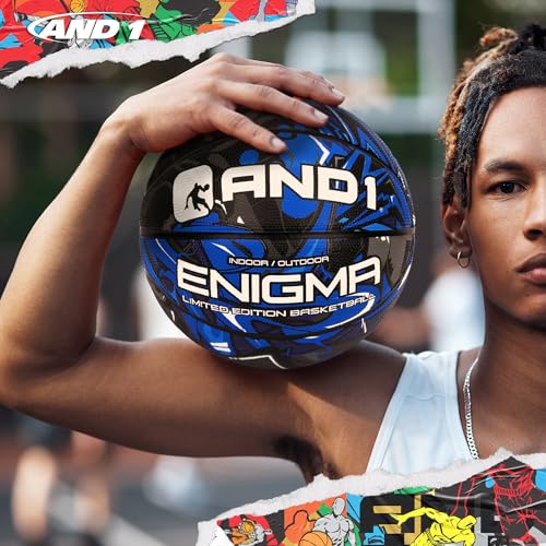 AND1 Enigma 27.5" Indoor/Outdoor Rubber Streetball - Blue & Black